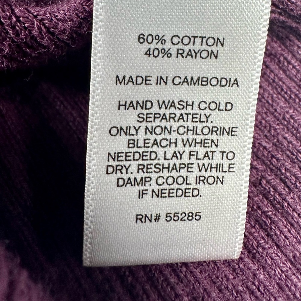 Express Plum Purple Cotton Rayon Knit Sweater Pullover – Size L - Picture 14 of 14